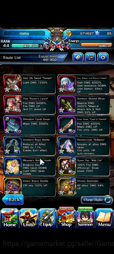 Grand Summoners Accounts Starter Global|Rank 44| 4 Ascend | RimuruTW, Kyoko SakuraTW, CF Millim, H Akemi |Lpot 81|Check 5
