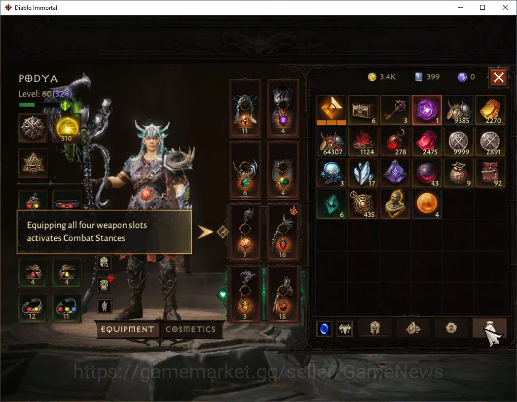 Diablo Immortal Accounts SA-Malah|Lv60(324)|Druid|31k CR|Reso 510|Maledicto image 6