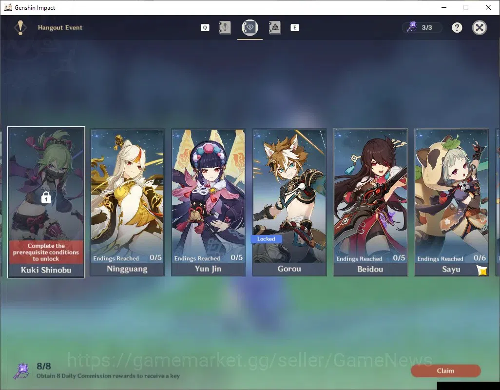 Genshin Impact Accounts ASIA|Free ZZZ|AR 55|7 Limited + 7 (5*Standard)|Ski image 20