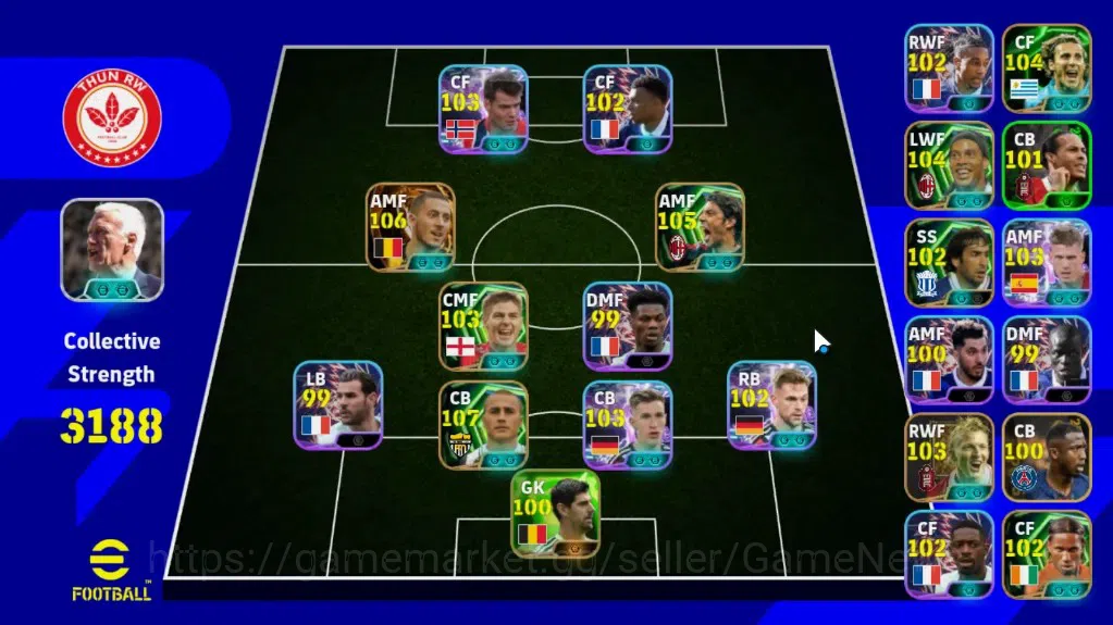 eFootball Accounts Android |Big Time (Eden Hazard)11 Epic|Fabio Canna image 1