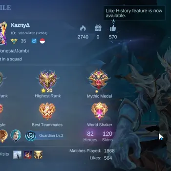 Mobile Legends: Bang Bang Accounts Collector Global|Hero 82|Skin 120|1 CC natalia|Lightborn Tigreal|Blazing