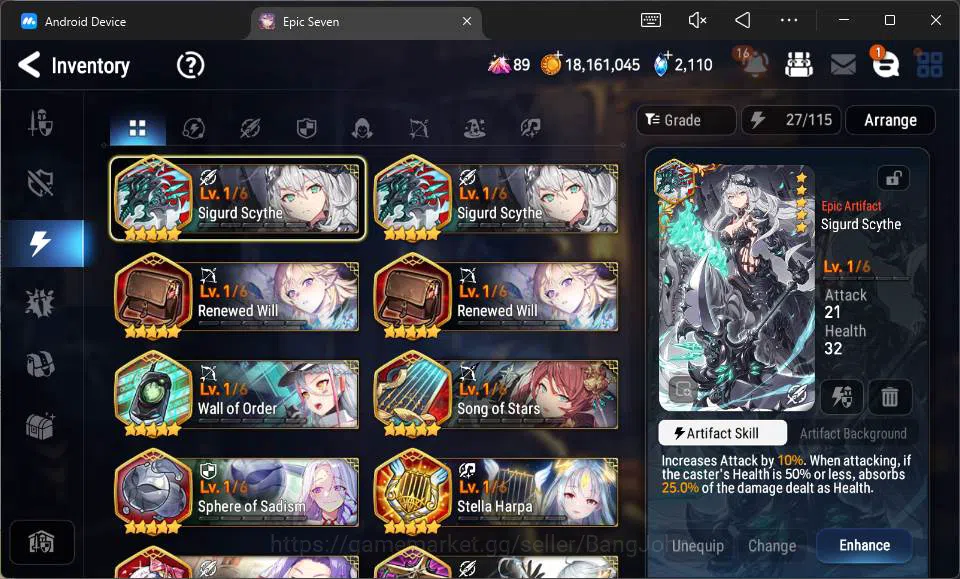 Epic Seven Accounts Global Unverif|5 ML Salome,A Tywin,L Krau,etc|PoH  image 5
