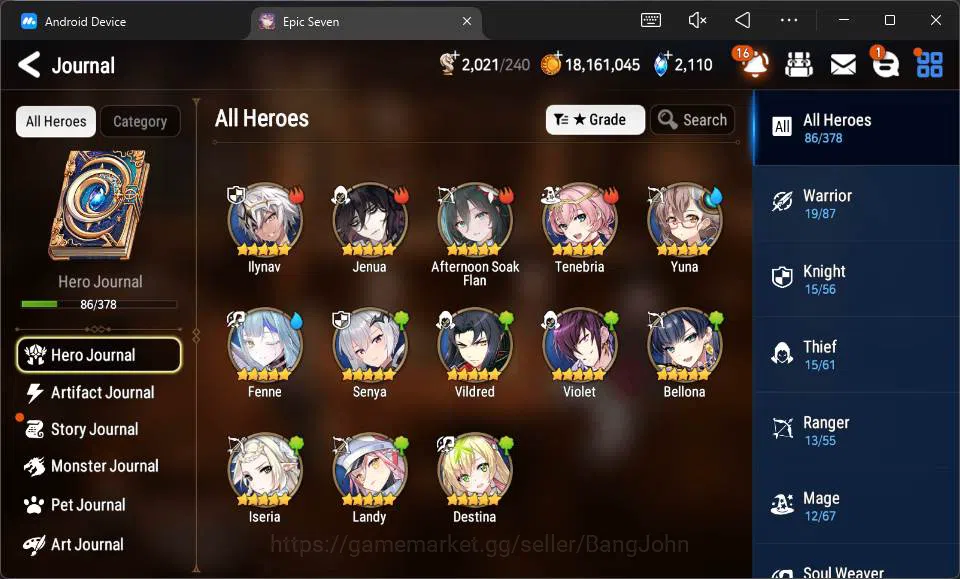 Epic Seven Accounts Global Unverif|5 ML Salome,A Tywin,L Krau,etc|PoH  image 9