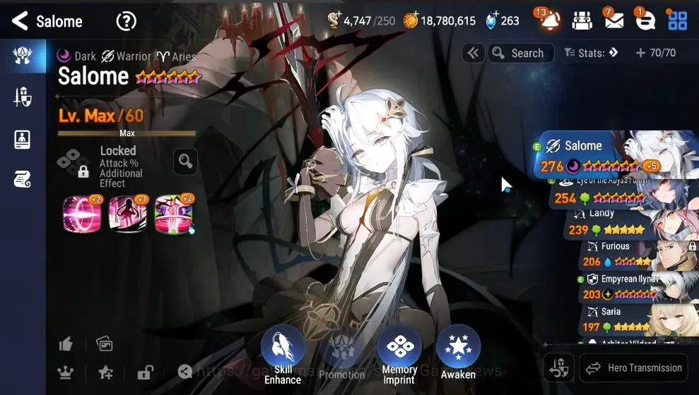Epic Seven Accounts High-End GLOBAL UnVerif|10 ML(Salome,EIlynav,Belian,BM Haste,etc)+Aby Fumyr,Setsuka,etc|PoH ON|158K 19