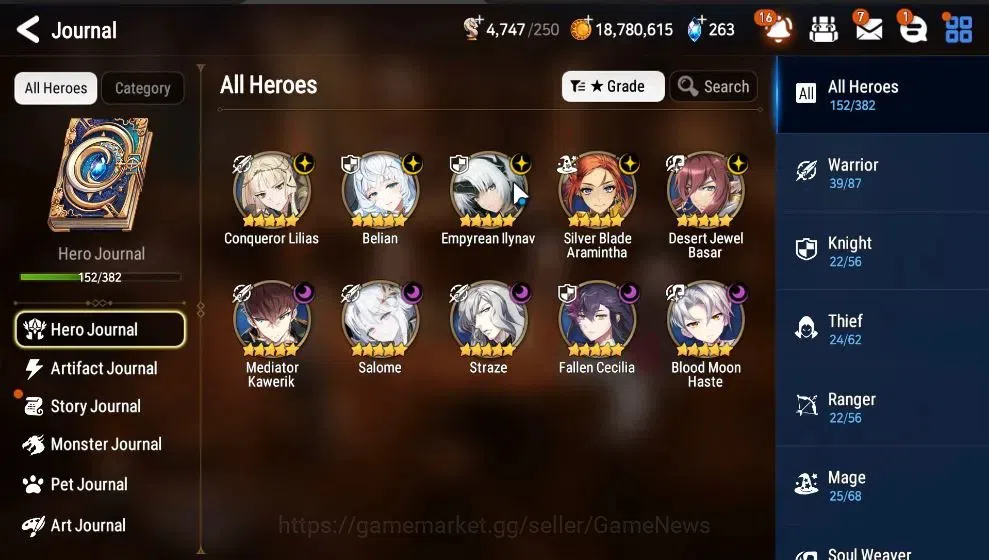 Epic Seven Accounts High-End GLOBAL UnVerif|10 ML(Salome,EIlynav,Belian,BM Haste,etc)+Aby Fumyr,Setsuka,etc|PoH ON|158K 4