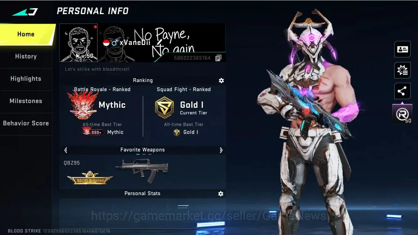 Blood Strike Accounts Asia|ETERNAL[DEagle-Scorpius]|Collab TR[Takemichi, image 3