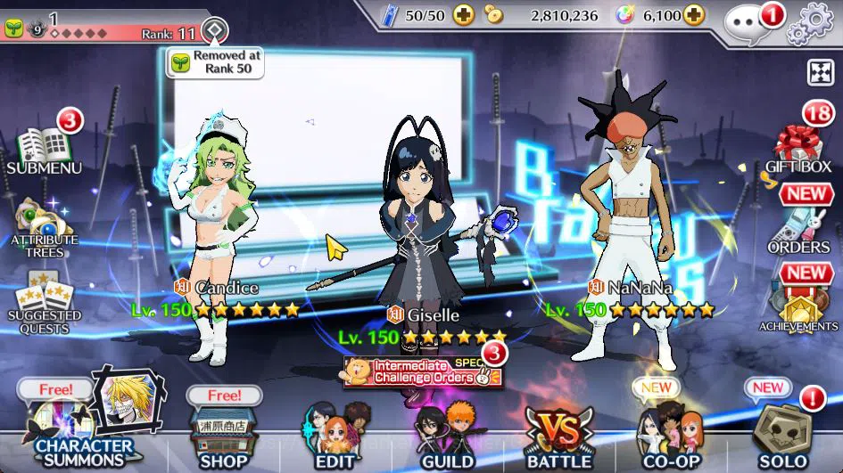 Bleach: Brave Souls Accounts Starter [GLOBAL]6K Orbs+Fresh All Story|Giselle Magic Society,NaNaNa TYBW25,Candice