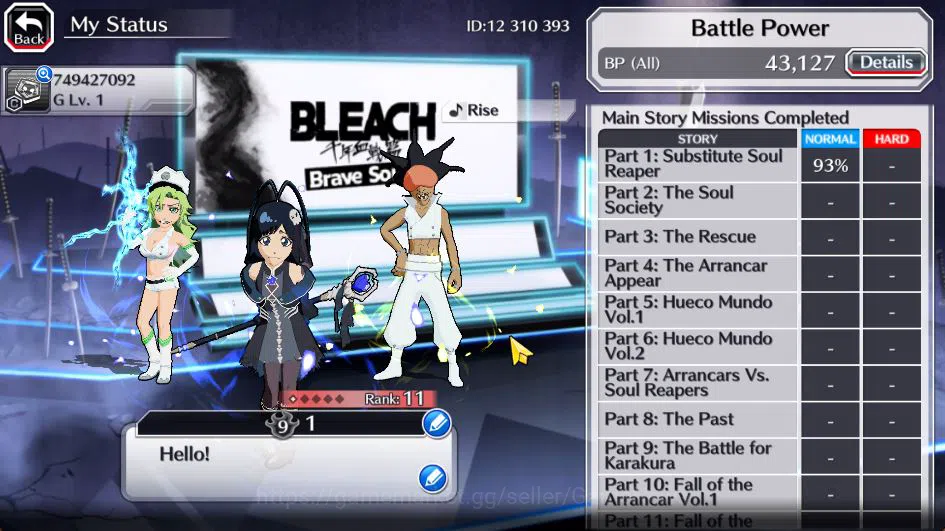 Bleach: Brave Souls Accounts Starter [GLOBAL]6K Orbs+Fresh All Story|Giselle Magic Society,NaNaNa TYBW25,Candice 4