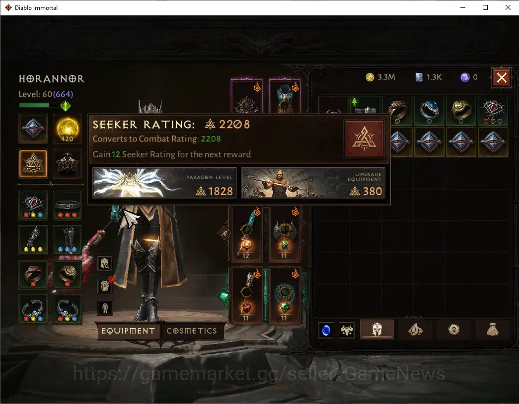 Diablo Immortal Accounts SEA - Oza|CS ON|Lv60(664)|Wizard|39k CR|Reso 420|P image 12