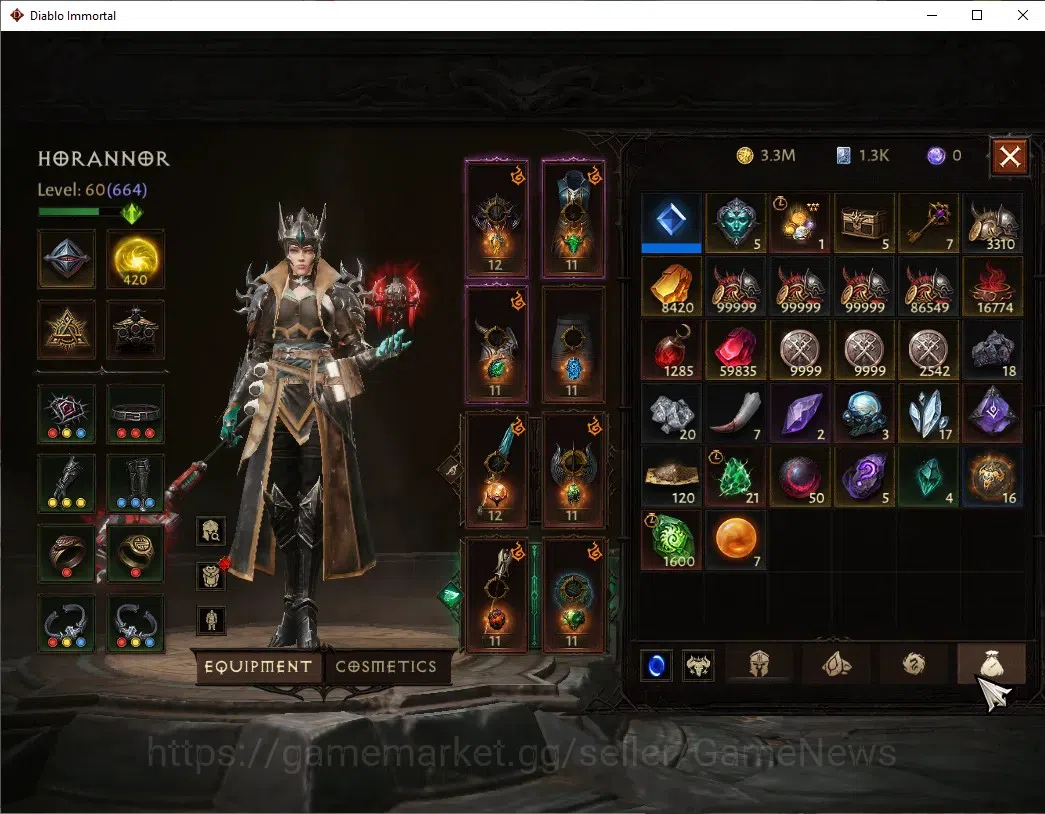 Diablo Immortal Accounts SEA - Oza|CS ON|Lv60(664)|Wizard|39k CR|Reso 420|P image 5