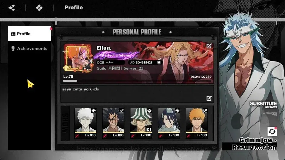 BLEACH: Soul Resonance Accounts NuverseSEA|LV 78|17 SSR[UrahB4,ToshiB1,Aizen,IchiB image 1