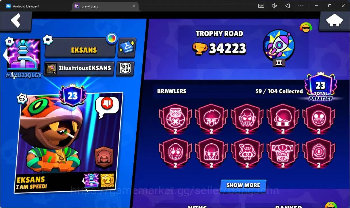 Brawl Stars Accounts Global | 34223 Thropy|59 Brawler|14 Max Hypercharg image 2
