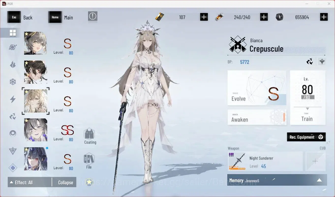 Punishing: Gray Raven Accounts Starter ASIA |L86|SSS Discord S,(SS Qu S,S Lucia CW,S Lucia P,SS Lilith D)+Sign Etc|BC 107|YC 10