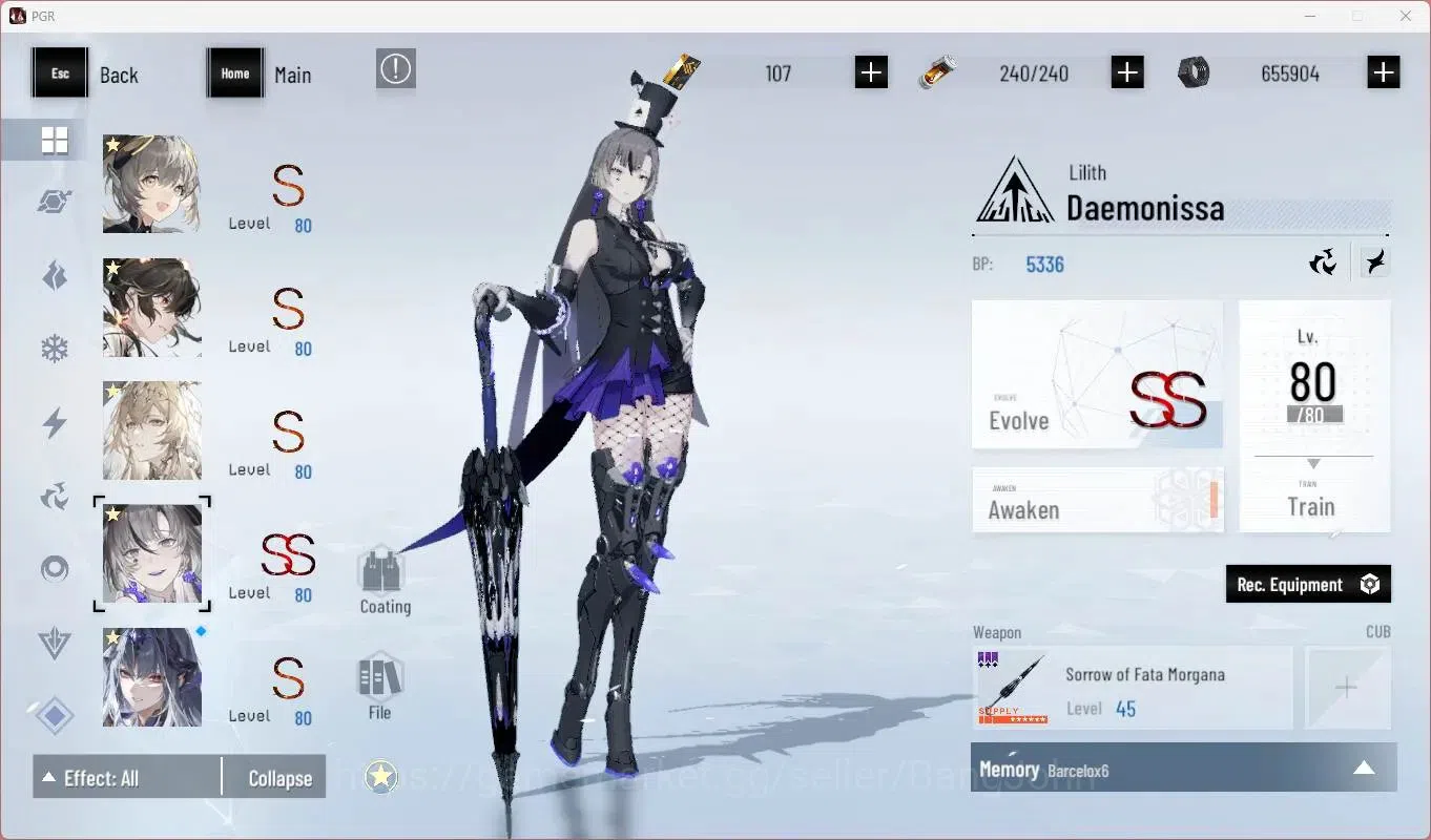 Punishing: Gray Raven Accounts Starter ASIA |L86|SSS Discord S,(SS Qu S,S Lucia CW,S Lucia P,SS Lilith D)+Sign Etc|BC 107|YC 11