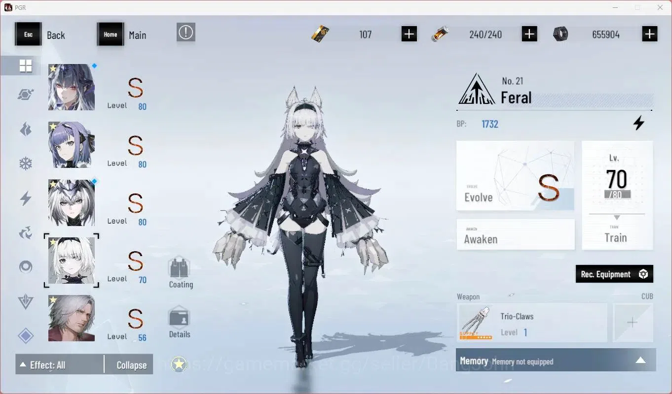 Punishing: Gray Raven Accounts Starter ASIA |L86|SSS Discord S,(SS Qu S,S Lucia CW,S Lucia P,SS Lilith D)+Sign Etc|BC 107|YC 15