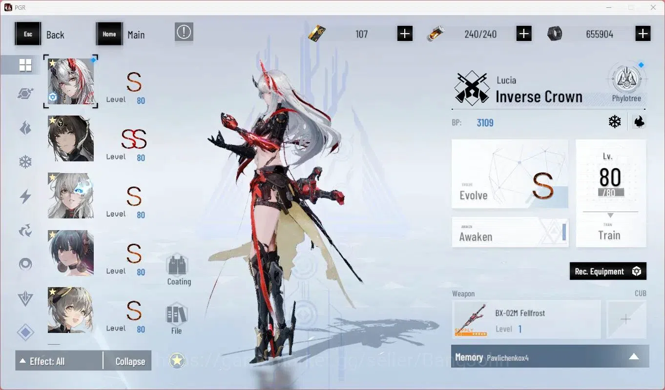 Punishing: Gray Raven Accounts Starter ASIA |L86|SSS Discord S,(SS Qu S,S Lucia CW,S Lucia P,SS Lilith D)+Sign Etc|BC 107|YC 4