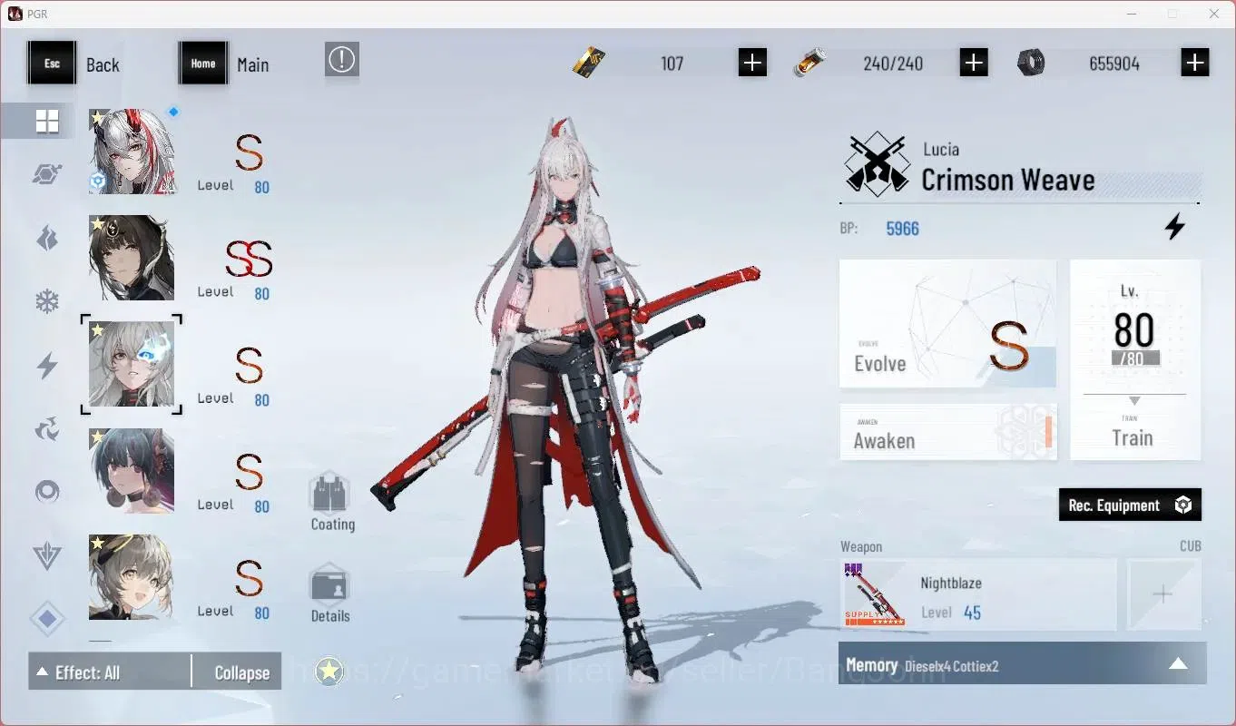Punishing: Gray Raven Accounts Starter ASIA |L86|SSS Discord S,(SS Qu S,S Lucia CW,S Lucia P,SS Lilith D)+Sign Etc|BC 107|YC 6