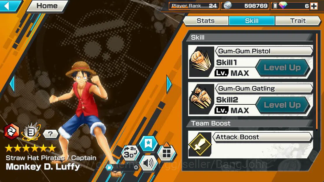 One Piece Bounty Rush Accounts Others GLOBAL| EX 2 | GP gol D roger, GP Edward new gate, First mate Silver Raileigh 10