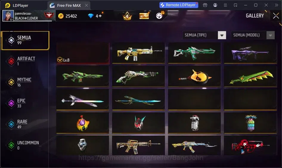 Free Fire Accounts Indonesia | Vault 84| SG Lumut| SG SGKIKIR| Katana image 10