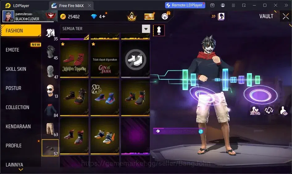 Free Fire Accounts Indonesia | Vault 84| SG Lumut| SG SGKIKIR| Katana image 13