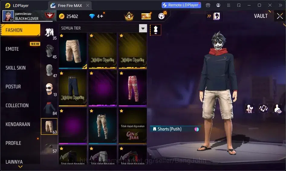 Free Fire Accounts Indonesia | Vault 84| SG Lumut| SG SGKIKIR| Katana image 14