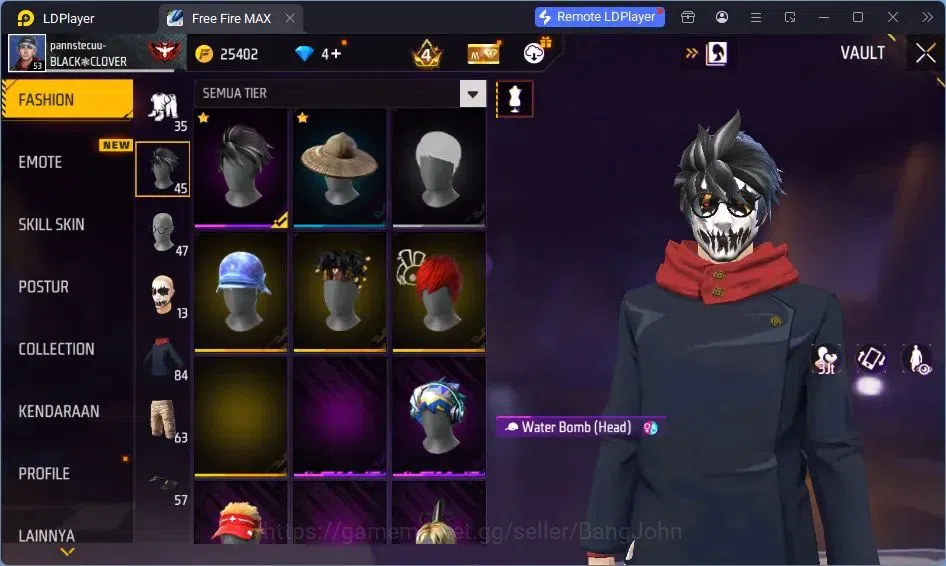 Free Fire Accounts Indonesia | Vault 84| SG Lumut| SG SGKIKIR| Katana image 18