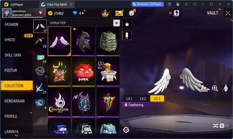 Free Fire Accounts Indonesia | Vault 84| SG Lumut| SG SGKIKIR| Katana image 9
