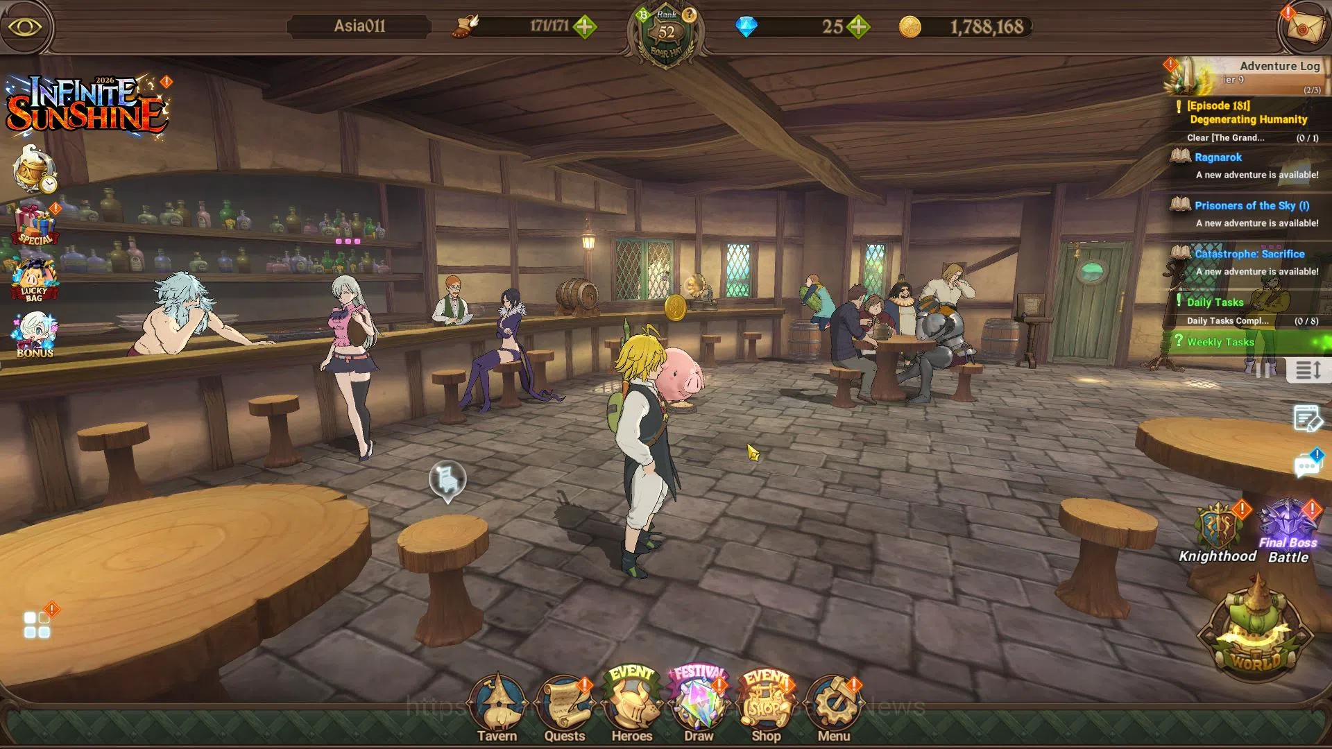 The Seven Deadly Sins: Grand Cross Accounts Asia|3,8M CC|1 LR+8 UR+Many Collab|Elizabeth,Merli image 1