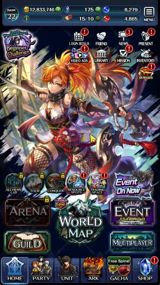 Last Cloudia Accounts Mid‑Game GLOBAL|Rank 22|Collab Brave Frontier Fire God Vargas A4 |Shinobi H Lilette A2,SM Sera,A 16