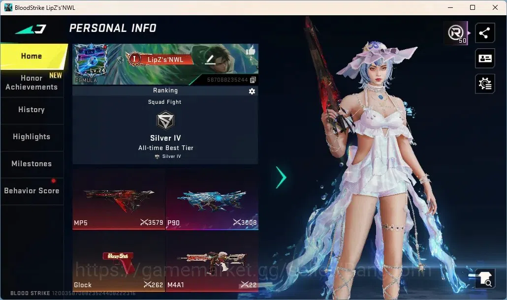 Blood Strike Accounts Others ASIA | P90-Maestro Lv2|Eternal MP5-Bloodrift Lv3|1 AOT Gun | 1 Ultra Gun|2 Ultra Strikers|Check 1
