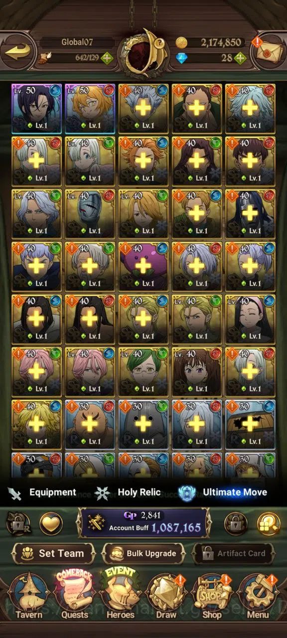 The Seven Deadly Sins: Grand Cross Accounts Global | 1M CC | 7 UR, Tristan 2/6, Salos, ODK, Ki image 3
