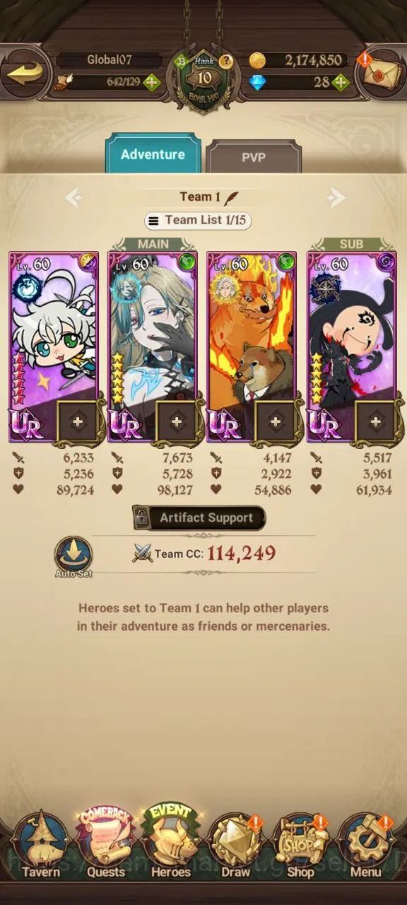 The Seven Deadly Sins: Grand Cross Accounts Global | 1M CC | 7 UR, Tristan 2/6, Salos, ODK, Ki image 4