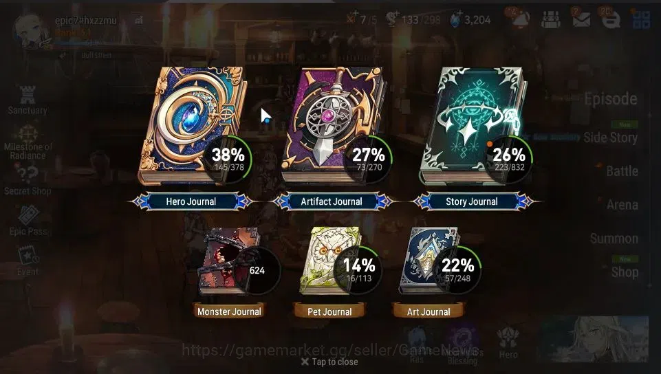 Epic Seven Accounts GLOBAL Unverif|New Era|10 ML(LOT Scales,Zio,CLilia image 3