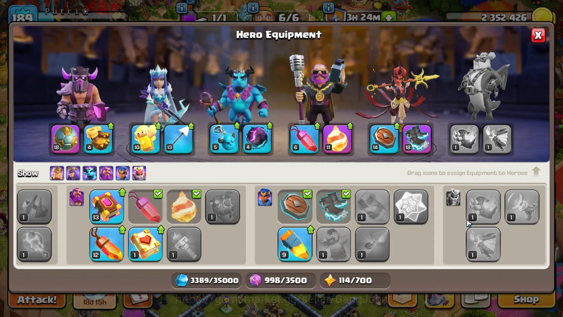 Clash of Clans Accounts TH 13 MAX-BH 9|Many Skin|LVL 189|League Valkyrie15 image 12