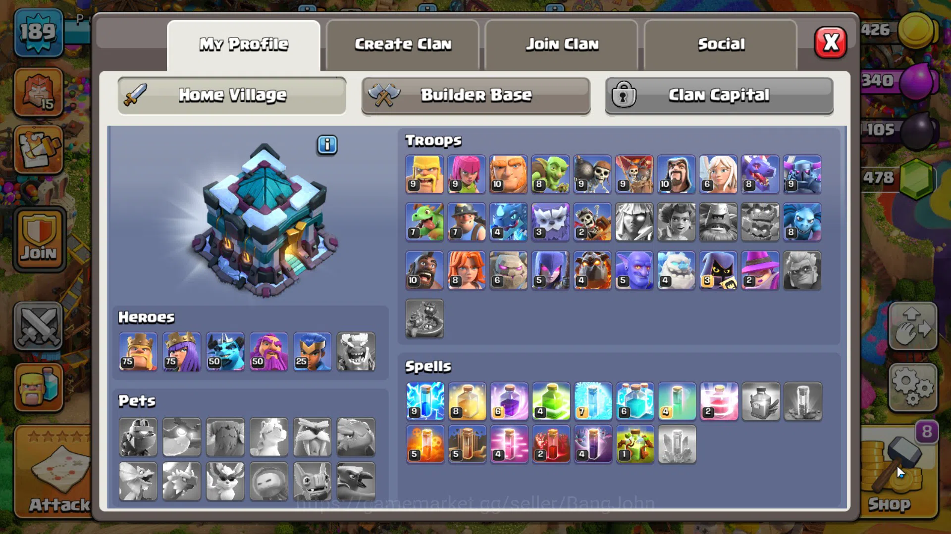 Clash of Clans Accounts TH 13 MAX-BH 9|Many Skin|LVL 189|League Valkyrie15 image 5