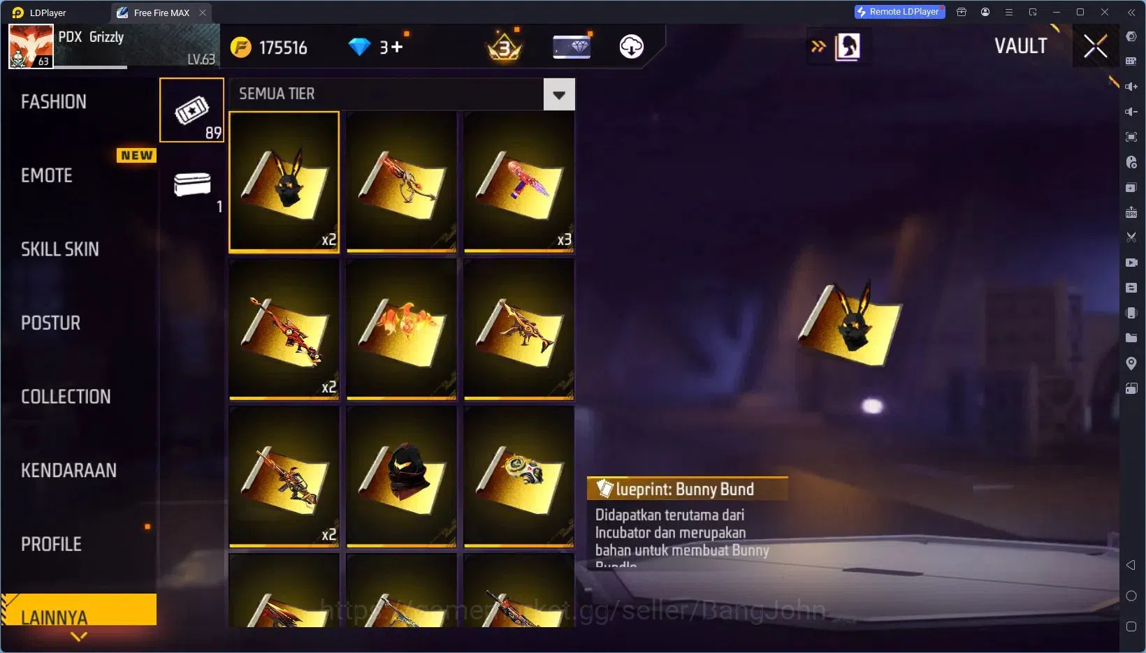 Free Fire Accounts Indonesia|Vault 824|1 EVO (R- Megalodon Alpha Lv7) image 4