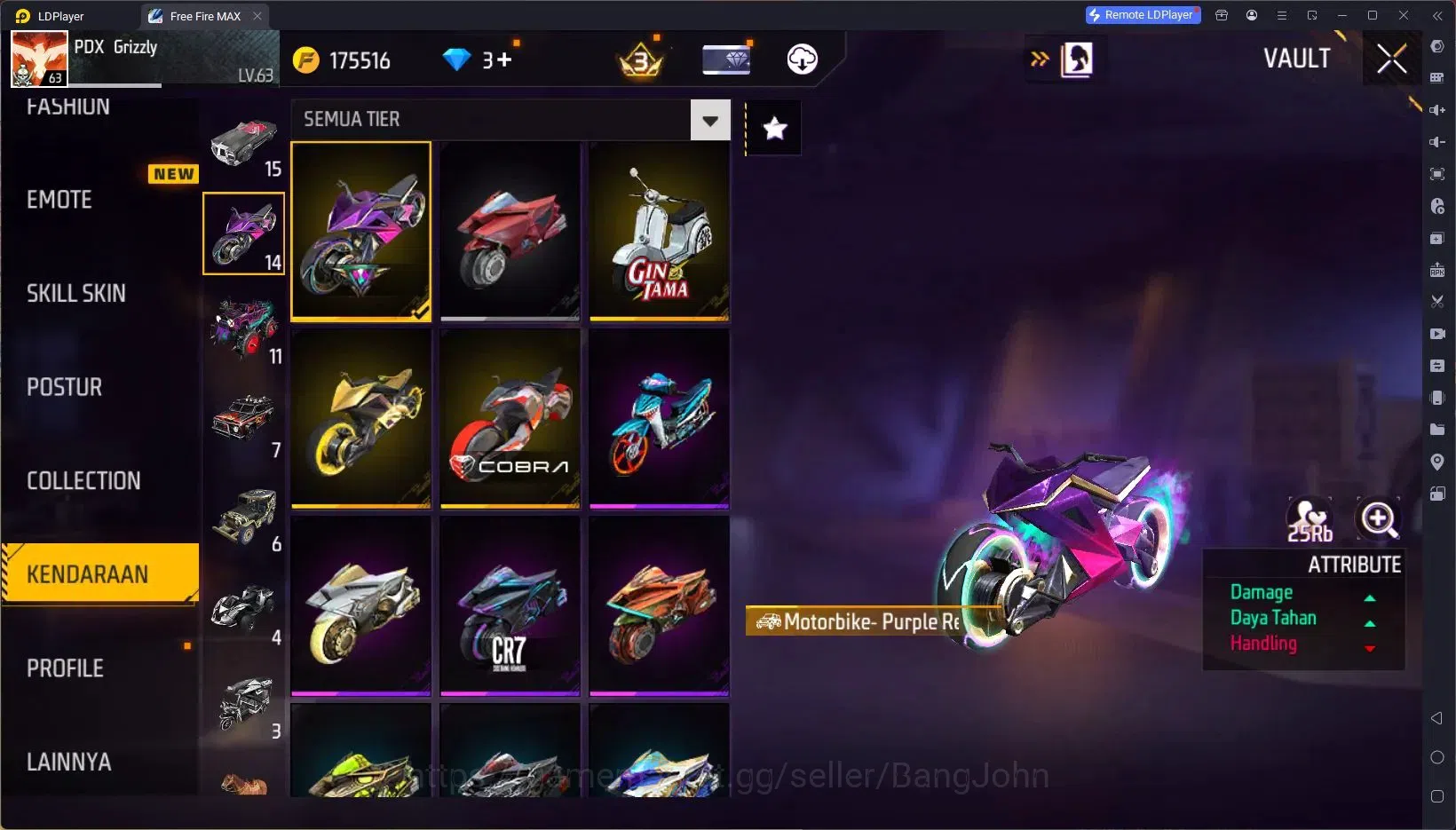 Free Fire Accounts Indonesia|Vault 824|1 EVO (R- Megalodon Alpha Lv7) image 5