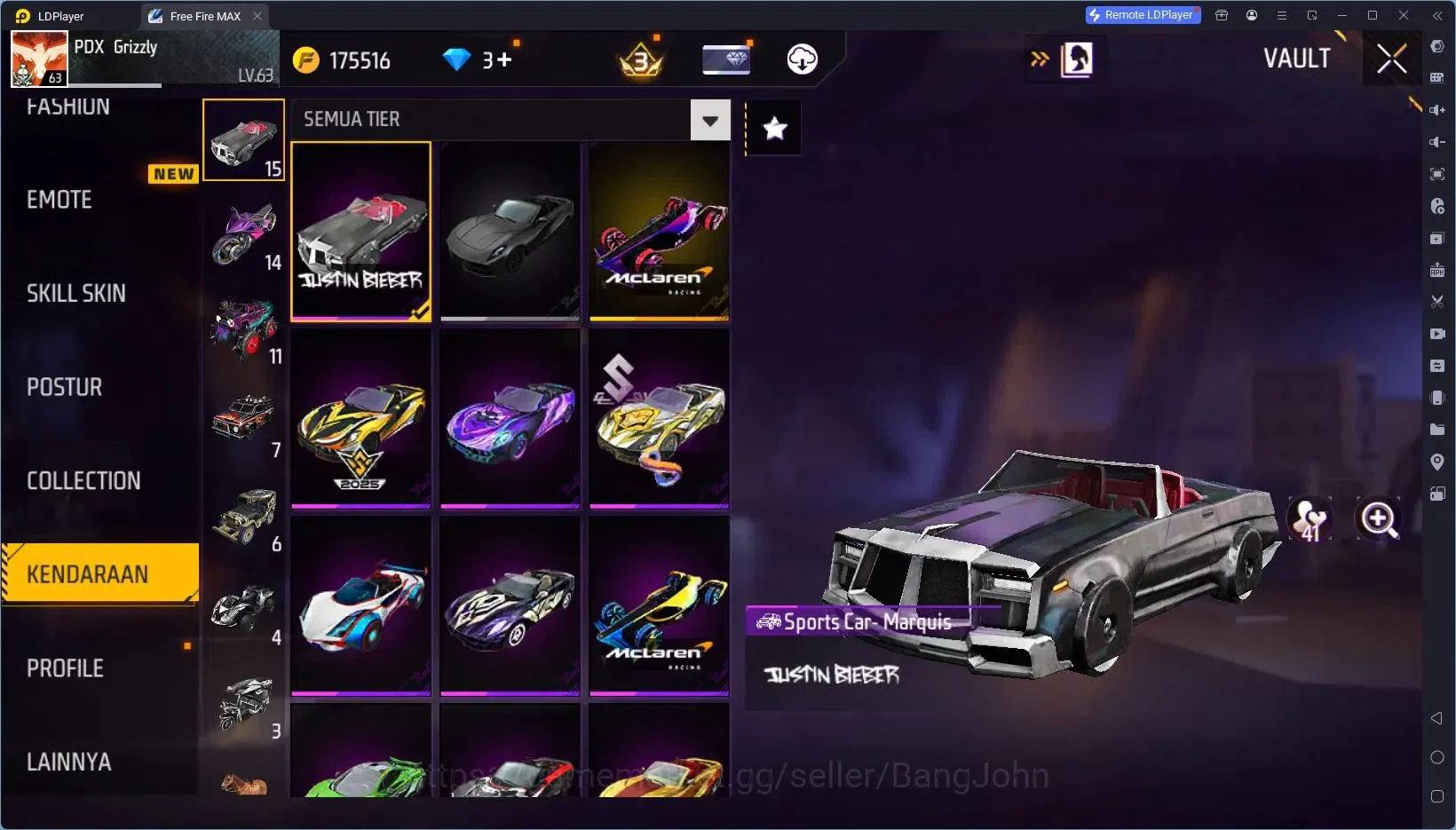 Free Fire Accounts Indonesia|Vault 824|1 EVO (R- Megalodon Alpha Lv7) image 6