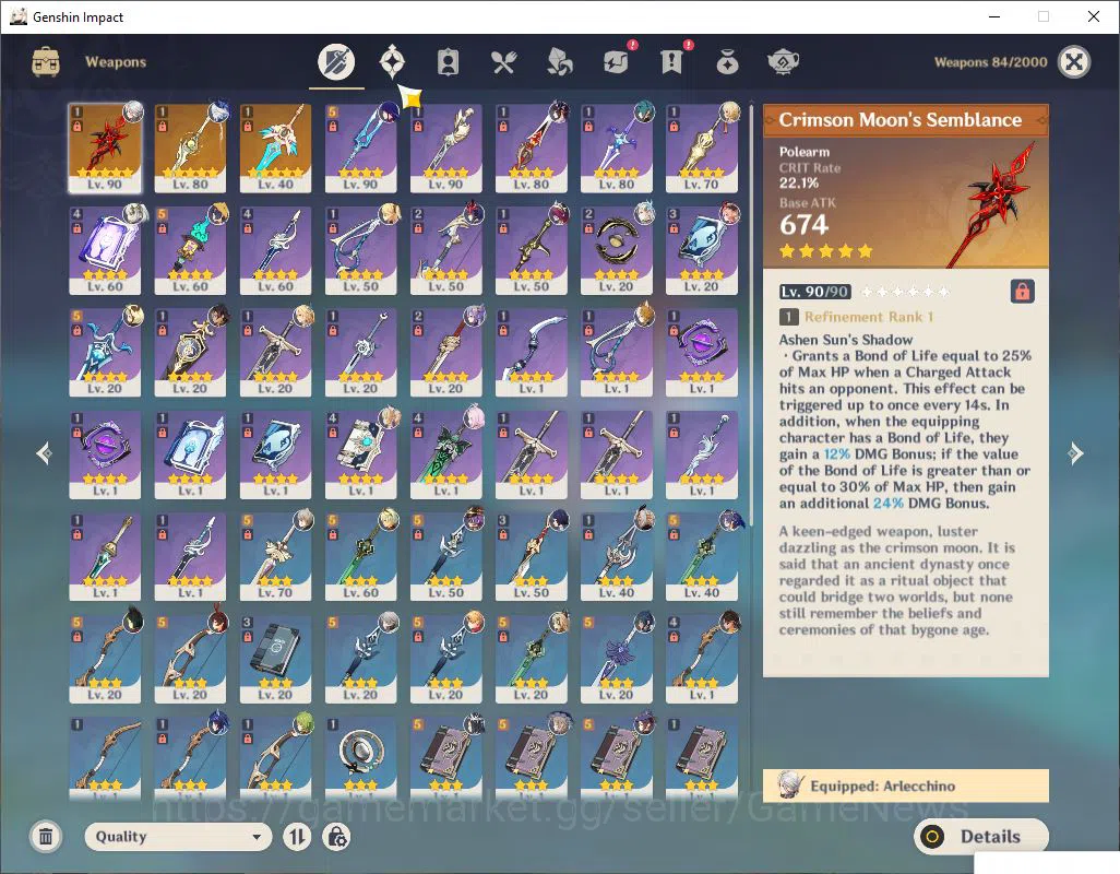 Genshin Impact Accounts Asia|AR 55|5 Limited +3(*5Weapon))|Arlecchino+Sign image 4