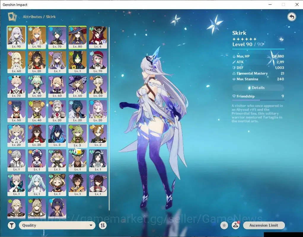 Genshin Impact Accounts ASIA|AR 55|3 Limit+3(*5WeP)|Skirk+Sign,Ineffa,Chas image 3
