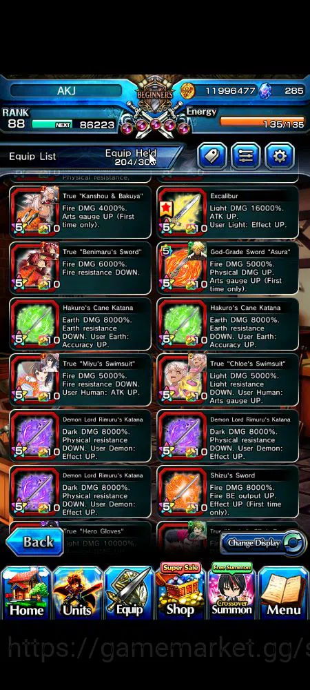 Grand Summoners Accounts Global|Rank 88|21 Ascend+13 TW|[Inumuta,S Miyu,Emi image 12