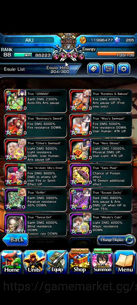 Grand Summoners Accounts Global|Rank 88|21 Ascend+13 TW|[Inumuta,S Miyu,Emi image 16