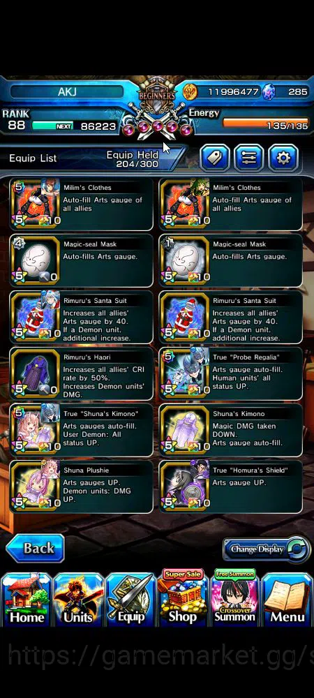 Grand Summoners Accounts Global|Rank 88|21 Ascend+13 TW|[Inumuta,S Miyu,Emi image 5