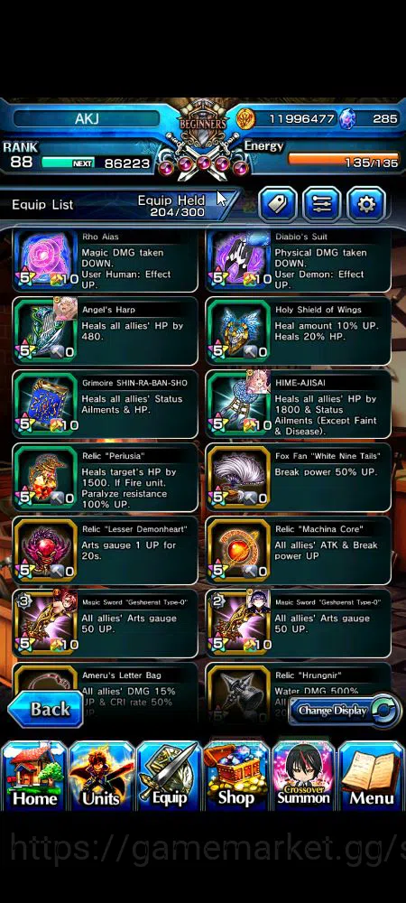 Grand Summoners Accounts Global|Rank 88|21 Ascend+13 TW|[Inumuta,S Miyu,Emi image 7