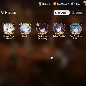 Epic Seven Accounts Limited Hero Global UnVerif|5 ML (Lisette,SH Politis,B Hwayoung,Etc)+Estelle,A Ludwig,TA