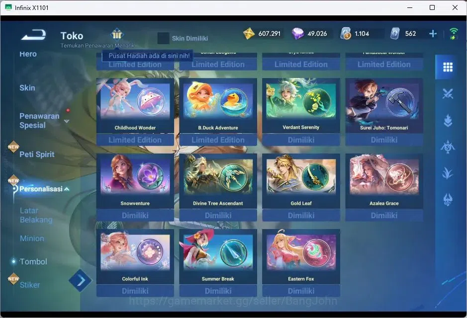 Honor of Kings Accounts GLOBAL|112HR|194SK|MYTHIC=DIAOCHANFULL|LGN=ALLAIN, image 11
