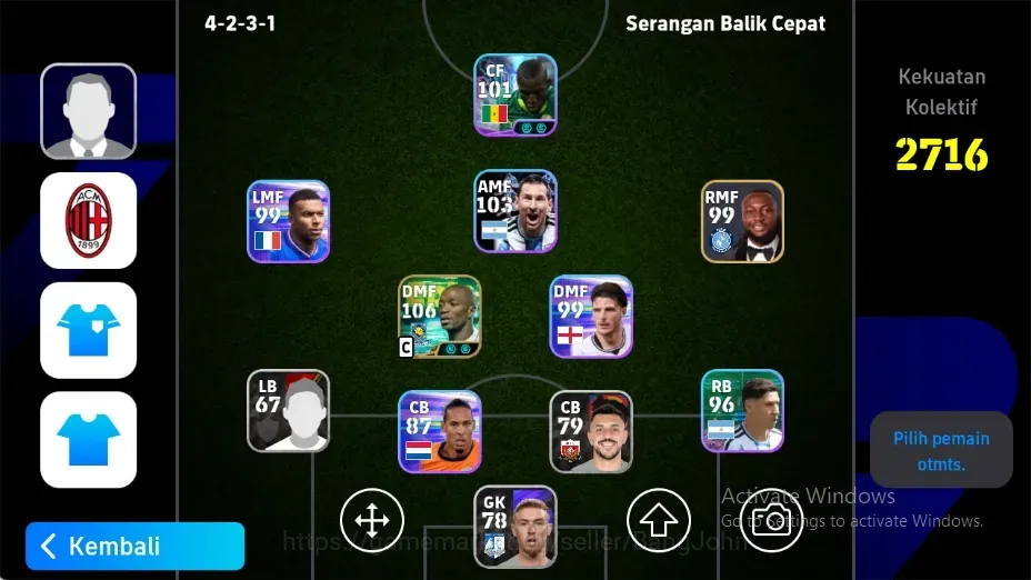 eFootball Accounts Legends & Iconic Players Android|PW 2716|EPIC Claude Makelele,Showtime Nicolas Jackson LionelMessi 1