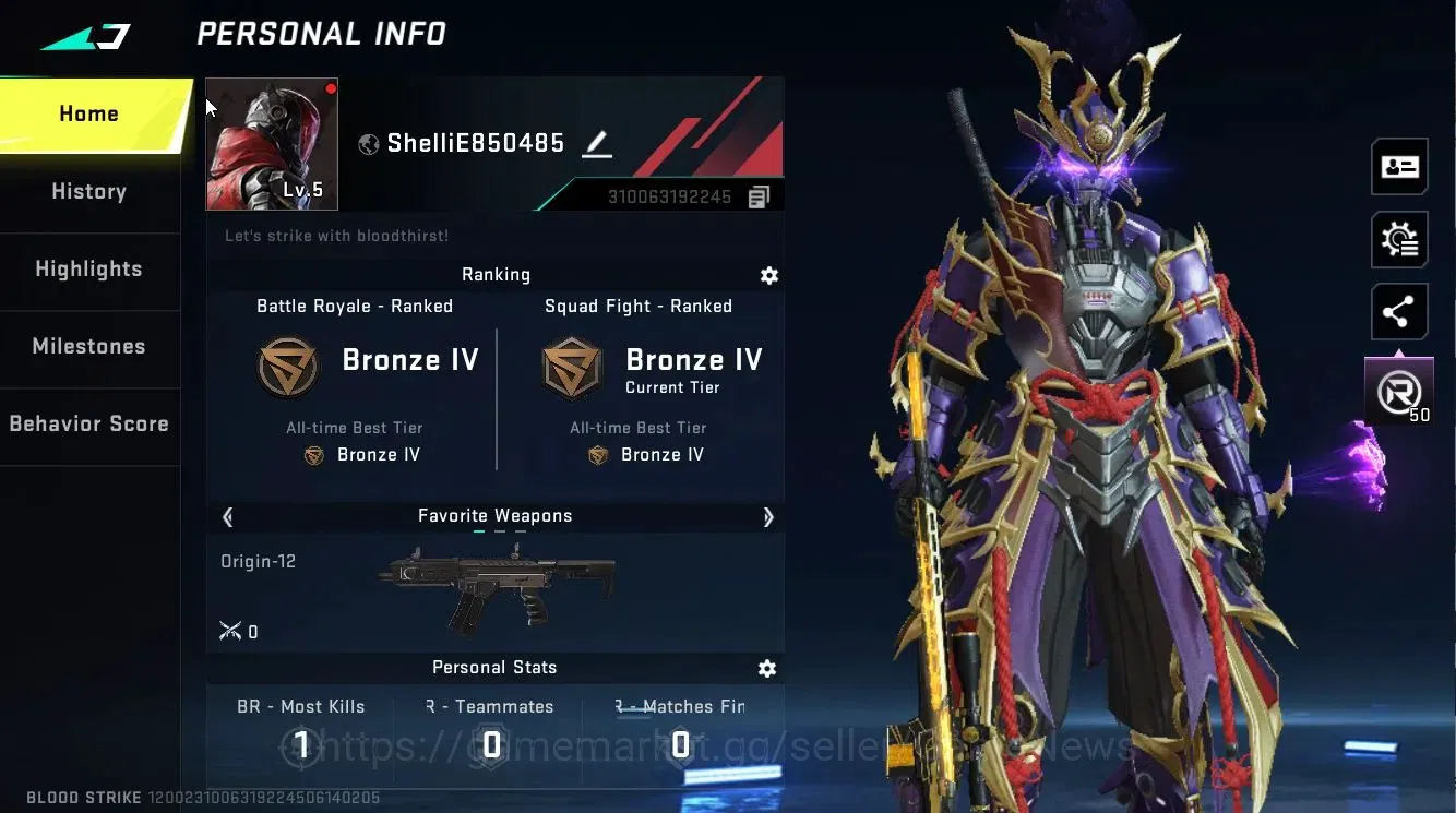 Blood Strike Accounts ASIA|ETERNAL ZERO-Odashadow|Collab BLEACH[Ethan-By image 2