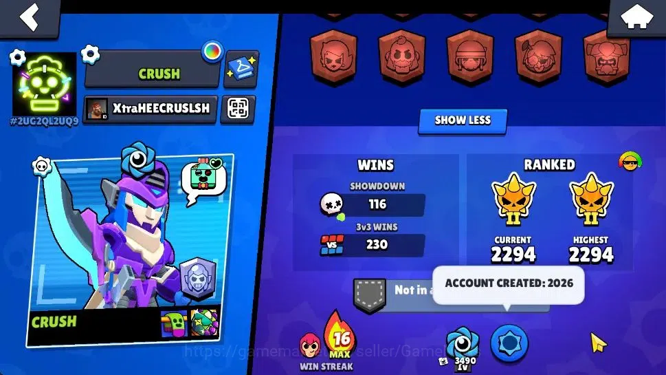 Brawl Stars Accounts 4251 Trophy|40 Brawlers 7 Max Lvl|3 Legend [Mecha Bo,Mecha Crow,Mecha Mortis]+2 Mythic+14 Epic 4