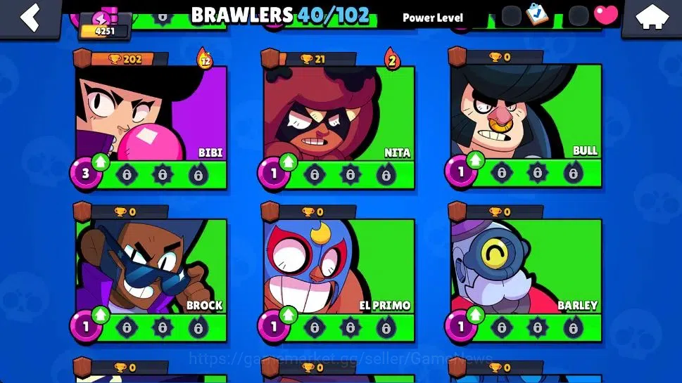 Brawl Stars Accounts 4251 Trophy|40 Brawlers 7 Max Lvl|3 Legend [Mecha Bo,Mecha Crow,Mecha Mortis]+2 Mythic+14 Epic 9